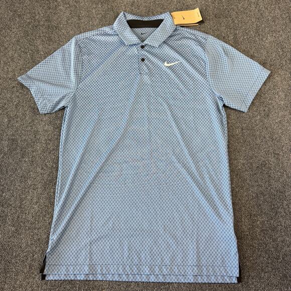 Nike Dri-Fit Tour Golf Polo Mens Size Small Tall Shirt Blue Textured FD5741-410 - Picture 2 of 9